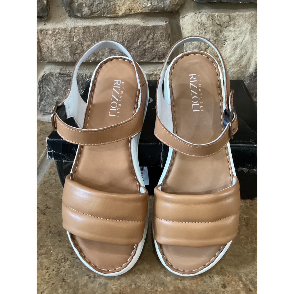 Fratelli Rizzoli SA 5071 Mandorla Brown Platform Sandals Womens 39 NEW - Picture 3 of 8